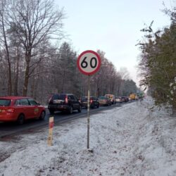 Tuż przy granicy Cekanowa i Słupna, korek w kierunku Płocka