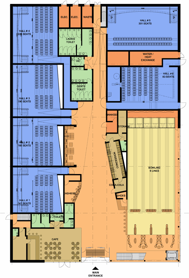 Plan multipleksu Cinema City na Nowym Rynku w Płocku