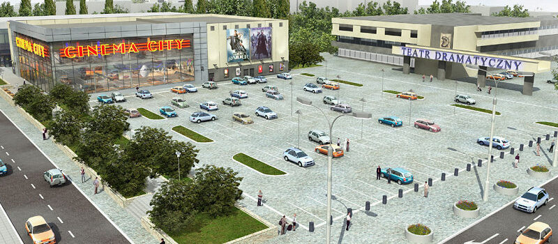 Widok na Nowy Rynek i Cinema City - wizualizacja. Materiały prasowe